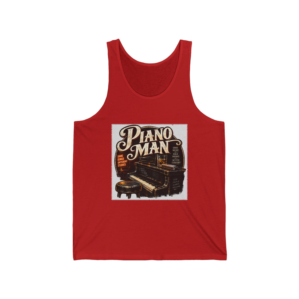 Piano Man Retro Bar - Athletic Tank