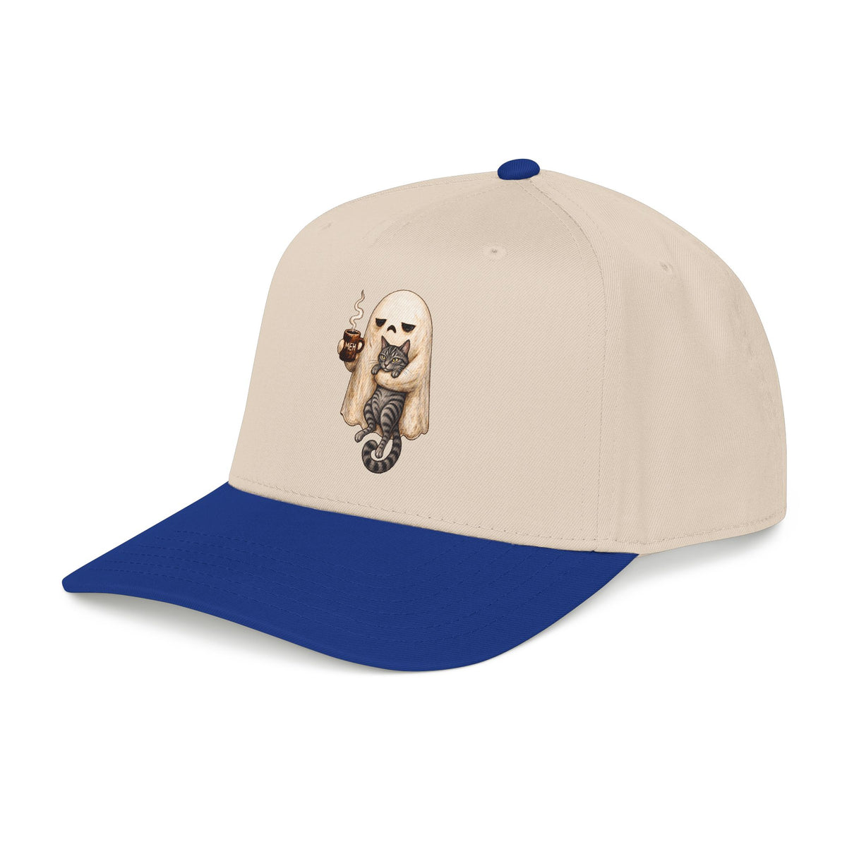Meh Ghost and Gray Tabby Cat - OTTO Baseball Hat