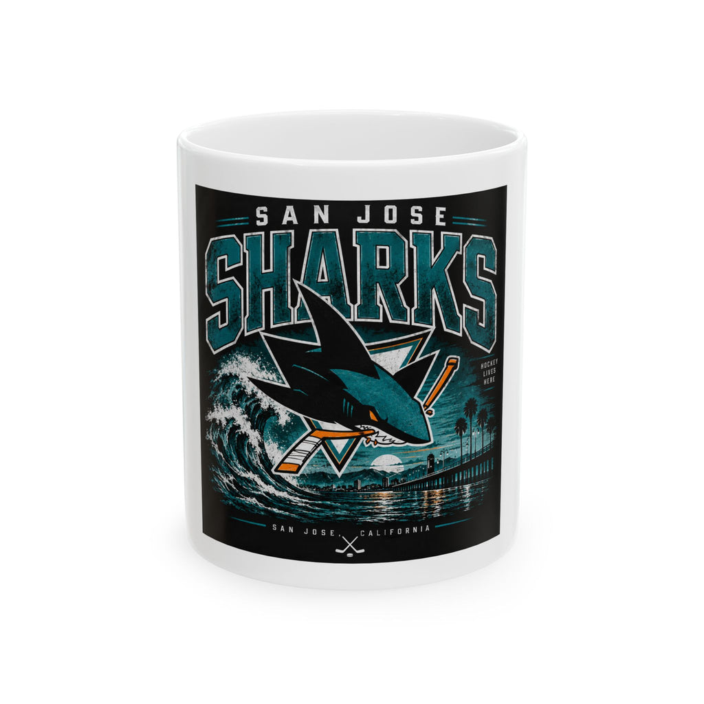 Sharks Wave Hockey Tee - Ceramic Mug 11oz and 15oz