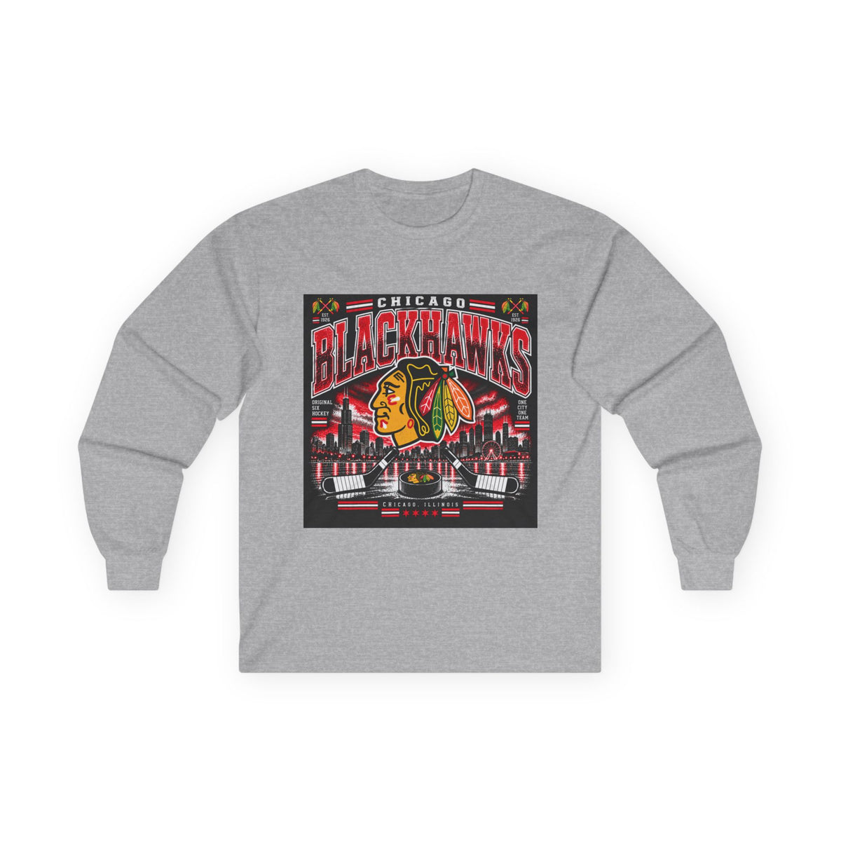 Chicago Blackhawks Heritage - Unisex Ultra Cotton Long Sleeve Tee
