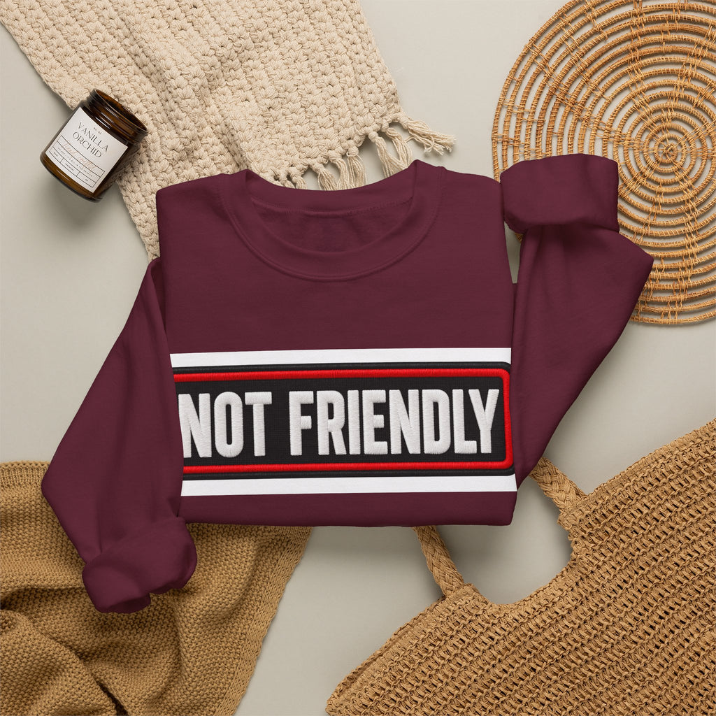 Not Friendly - Service Dog Patch - Crewneck Sweatshirt