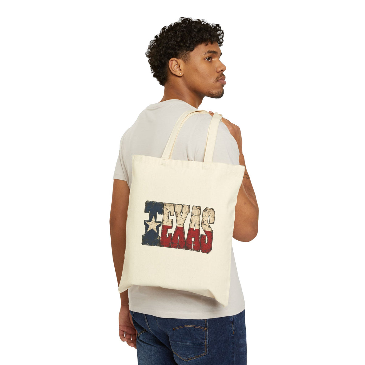 Texas Flag Block Letters - Canvas Tote