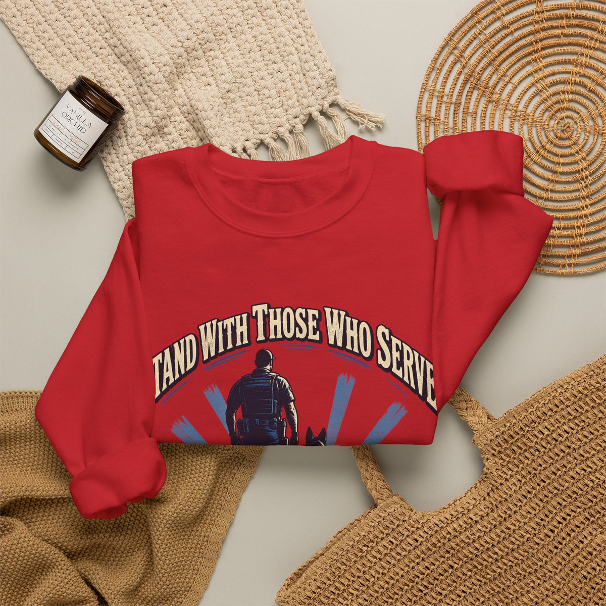 Stand With Those Who Serve Police K9 - Crewneck Sweatshirt
