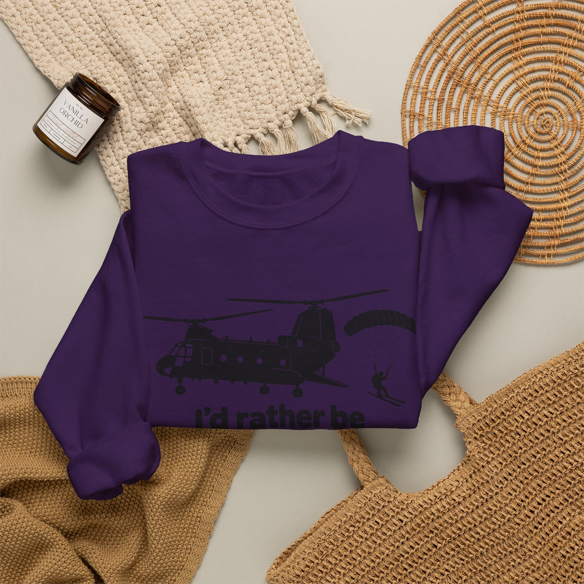Id Rather Be Heliskiing - Crewneck Sweatshirt