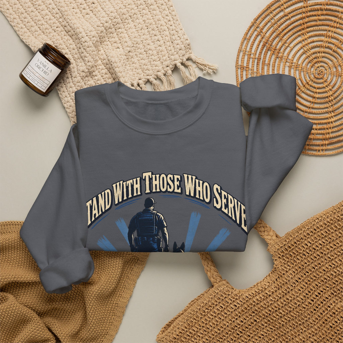 Stand With Those Who Serve Police K9 - Crewneck Sweatshirt