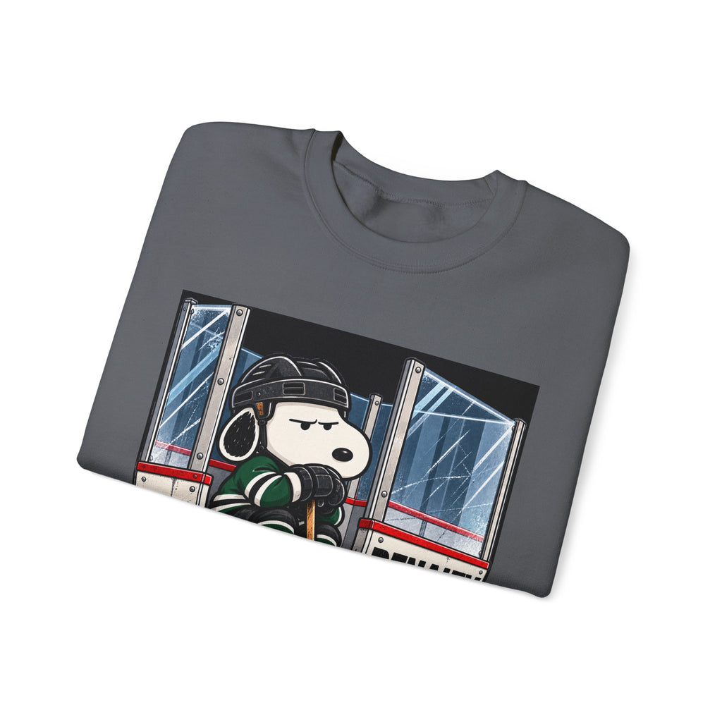 Snoopy Hockey Penalty Box Green - Crewneck Sweatshirt