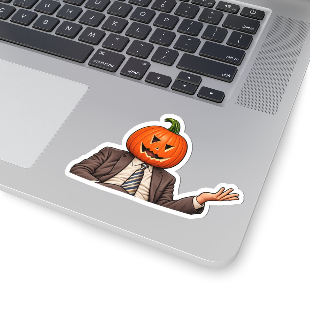 Pumpkin Head Office Cartoon - Kiss-Cut Sticker