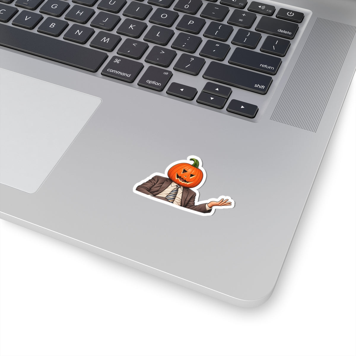 Pumpkin Head Office Cartoon - Kiss-Cut Sticker