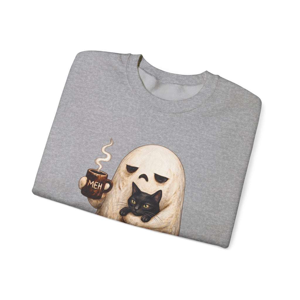 Meh Ghost and Black Cat - Crewneck Sweatshirt