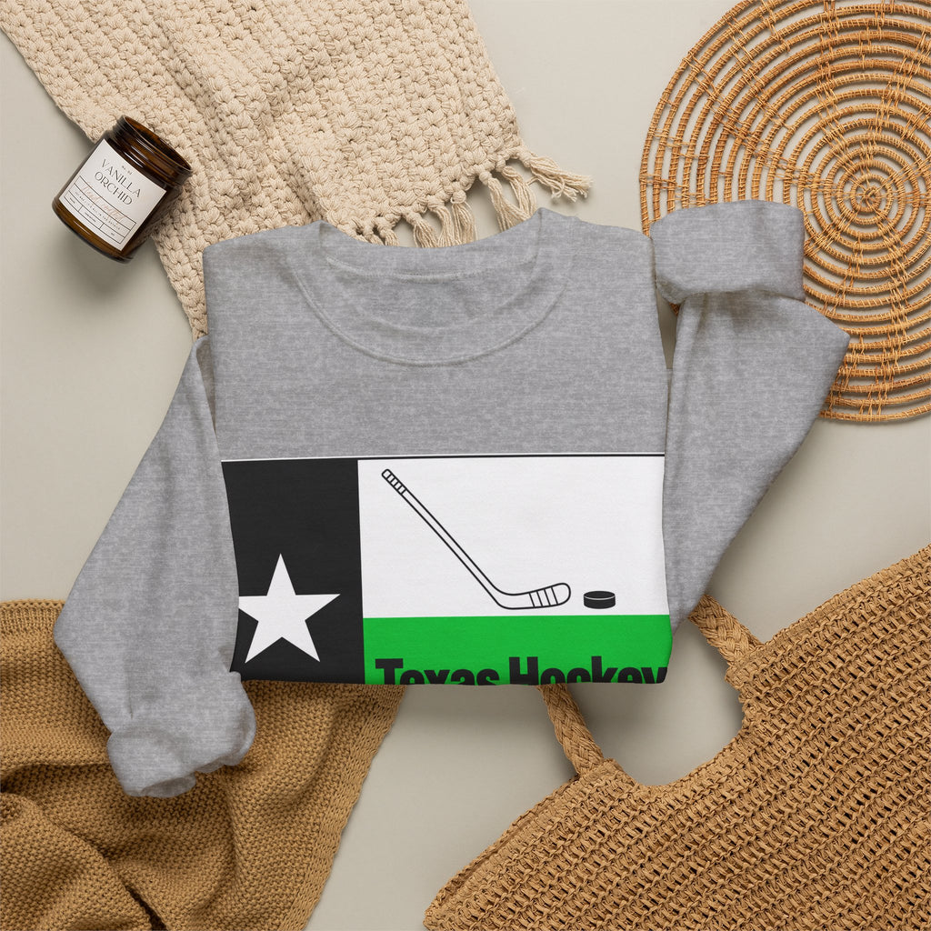 Texas Hockey Flag - Crewneck Sweatshirt