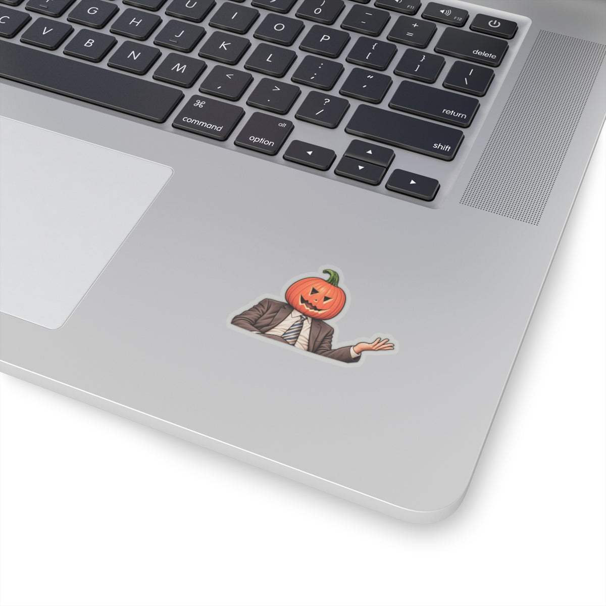 Pumpkin Head Office Cartoon - Kiss-Cut Sticker