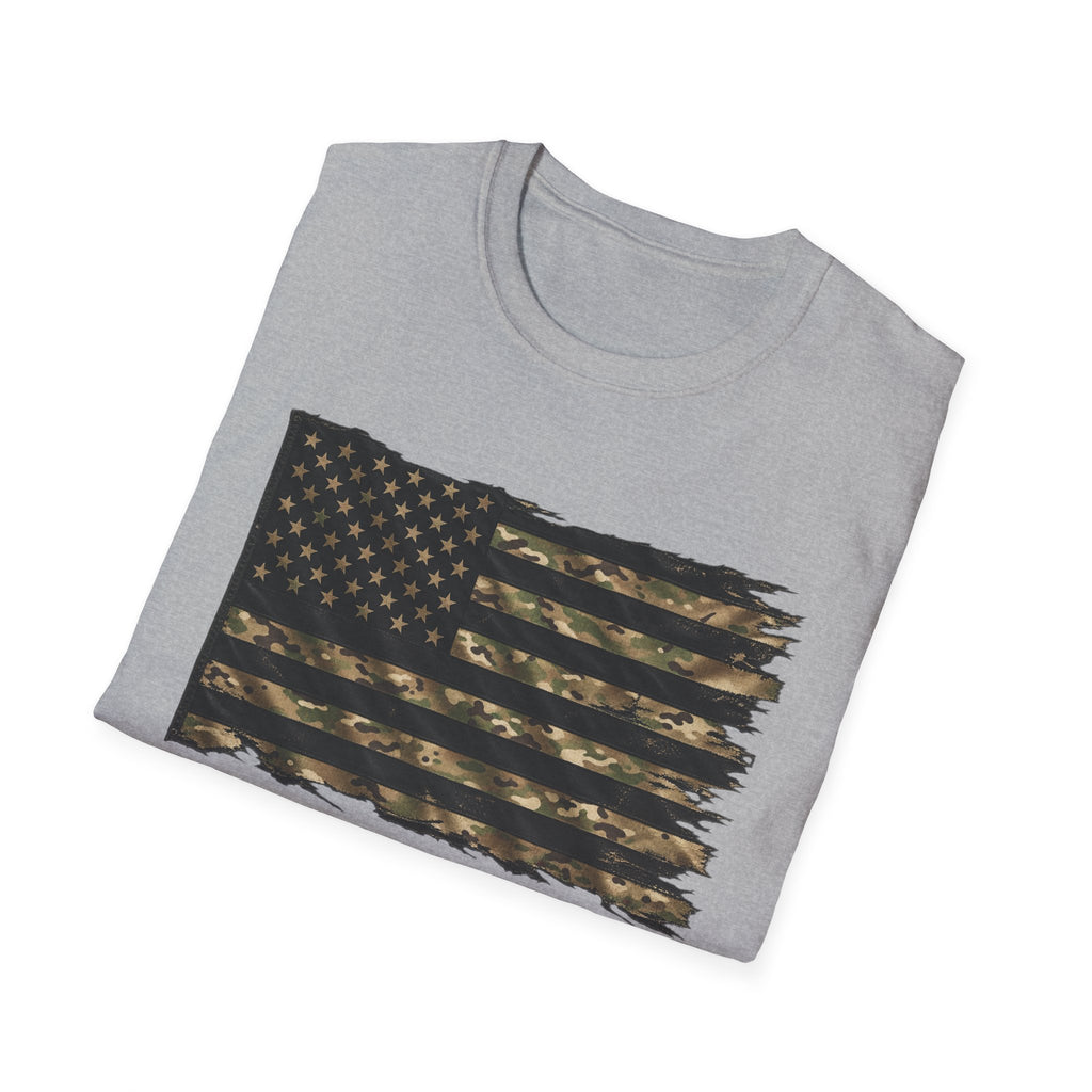 Black and Multicam American Flag - Classic Tee