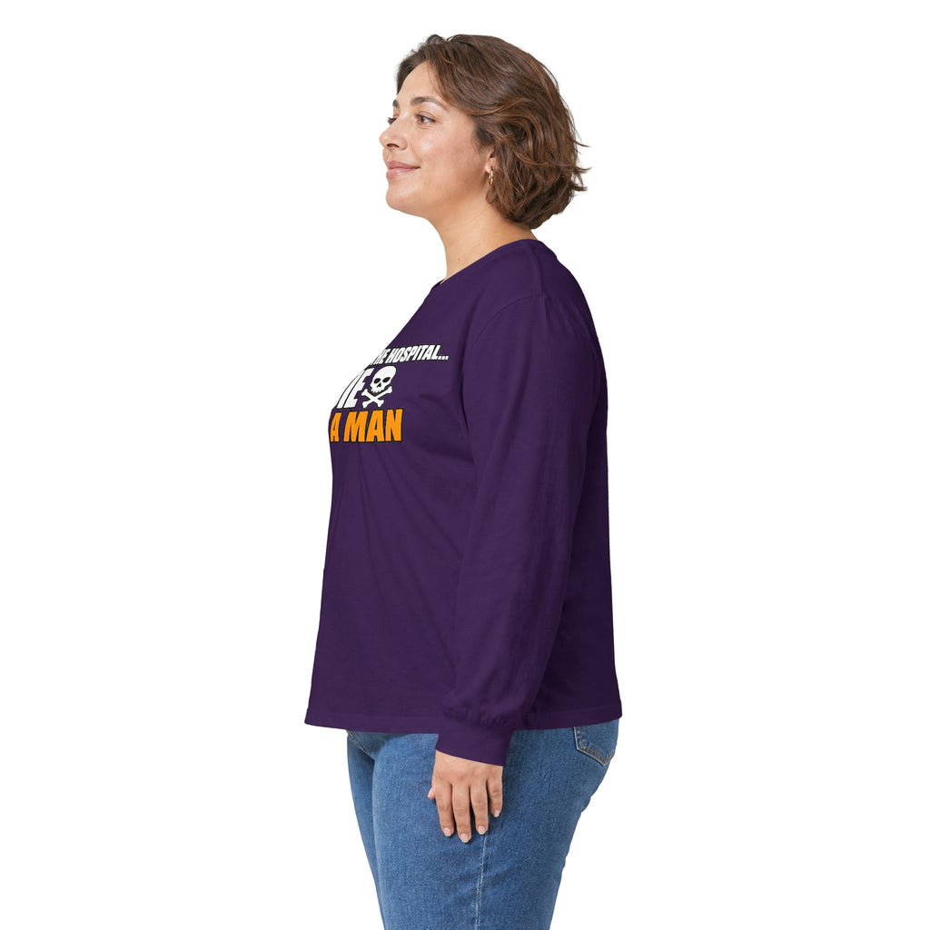 Dont Go to the Hospital - White Outlined - Unisex Ultra Cotton Long Sleeve Tee