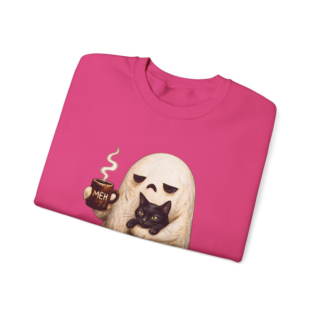 Meh Ghost and Black Cat - Crewneck Sweatshirt