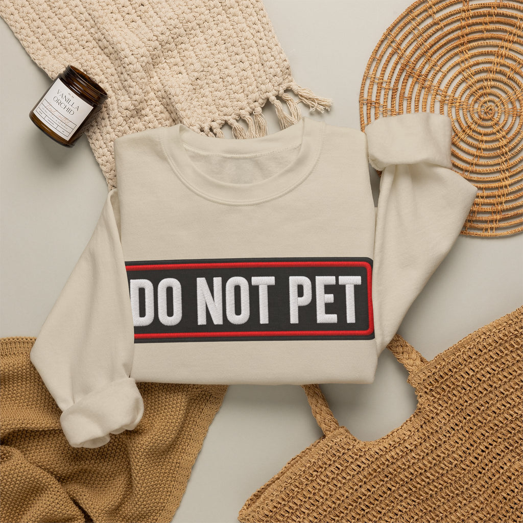 Do Not Pet - Service Dog Patch - Crewneck Sweatshirt