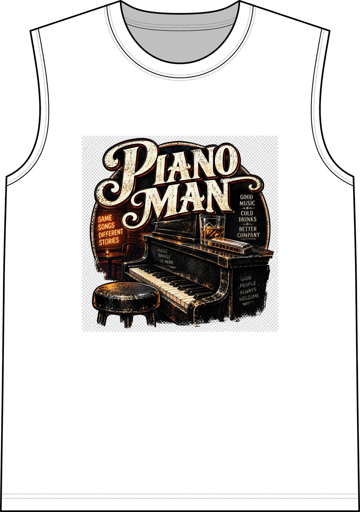 Piano Man Retro Bar - Classic Tank