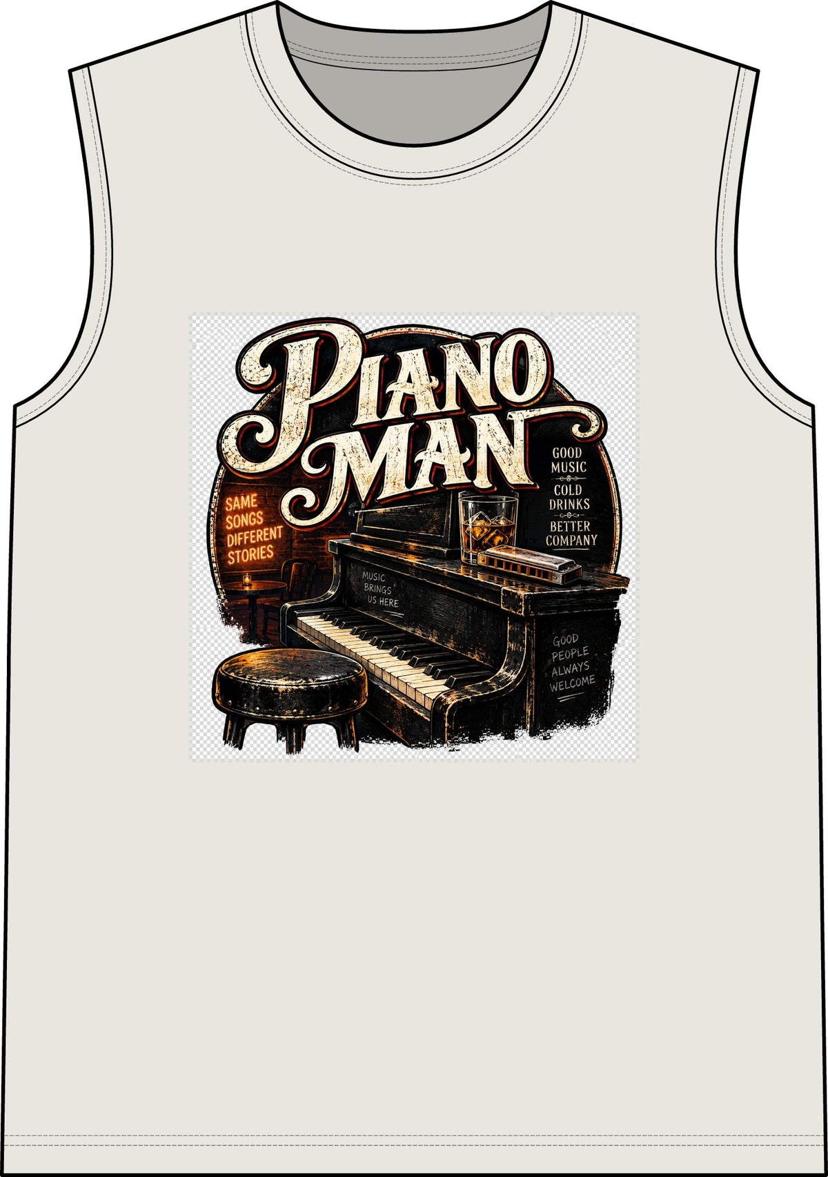 Piano Man Retro Bar - Classic Tank