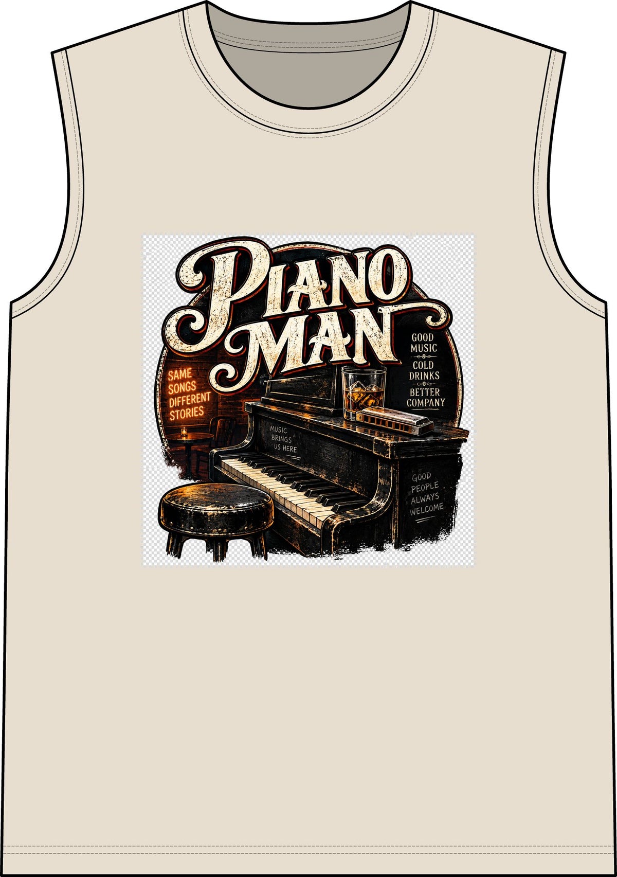 Piano Man Retro Bar - Classic Tank