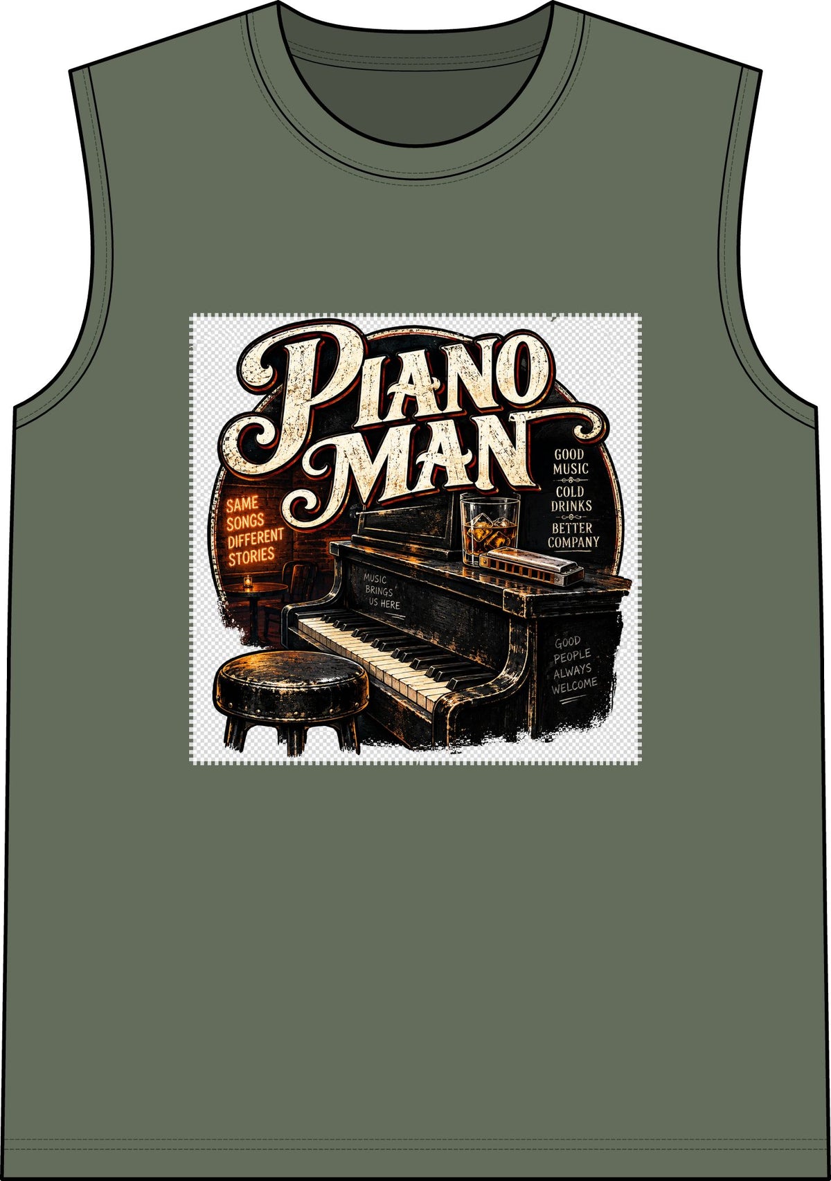 Piano Man Retro Bar - Classic Tank