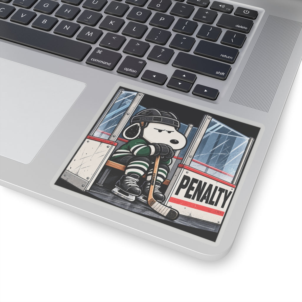 Snoopy Hockey Penalty Box Green - Kiss-Cut Sticker