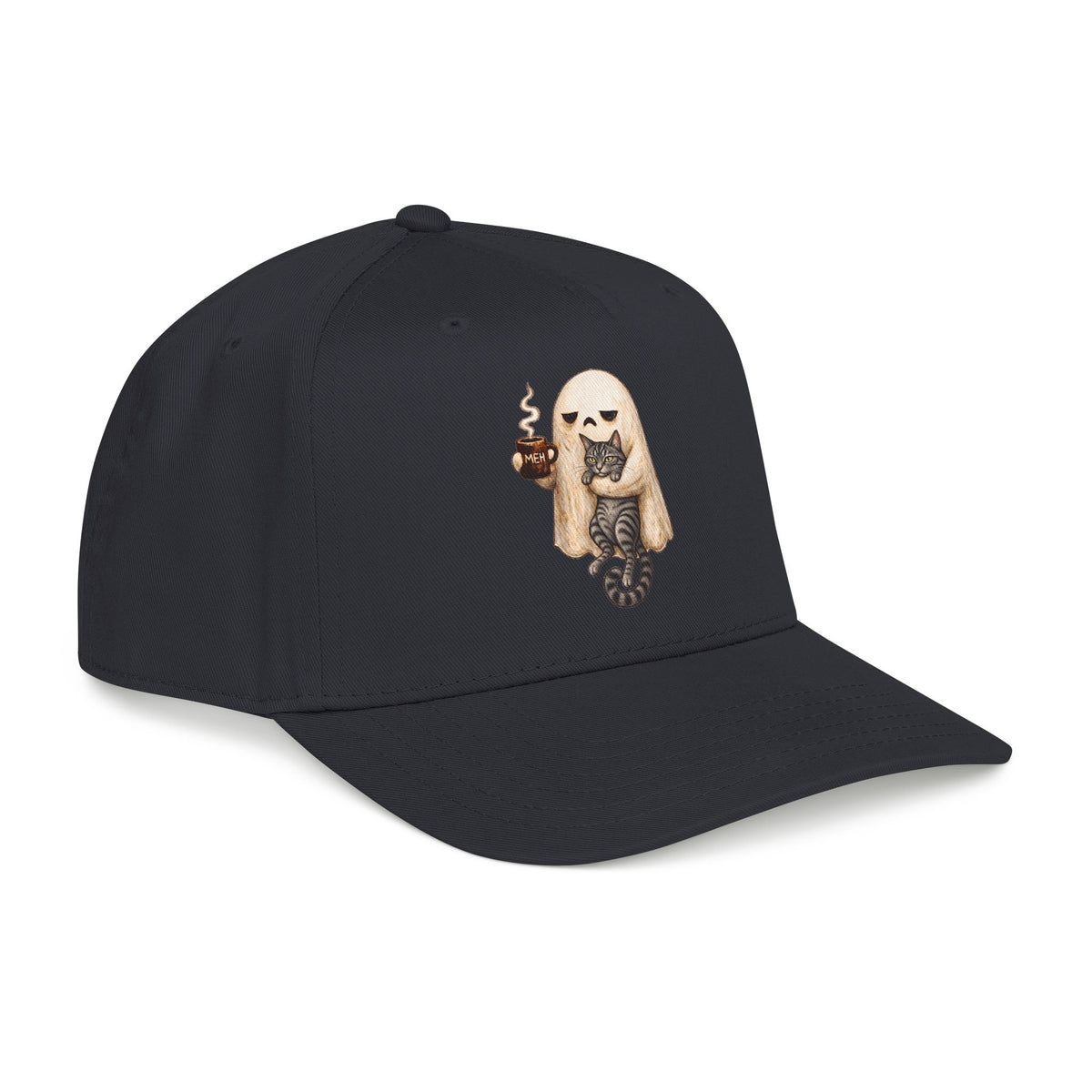 Meh Ghost and Gray Tabby Cat - OTTO Baseball Hat