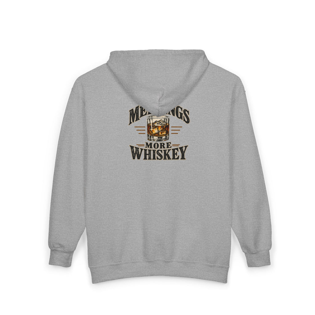 Less Meetings More Whiskey - Full-Zip Hooded Sweatshirt