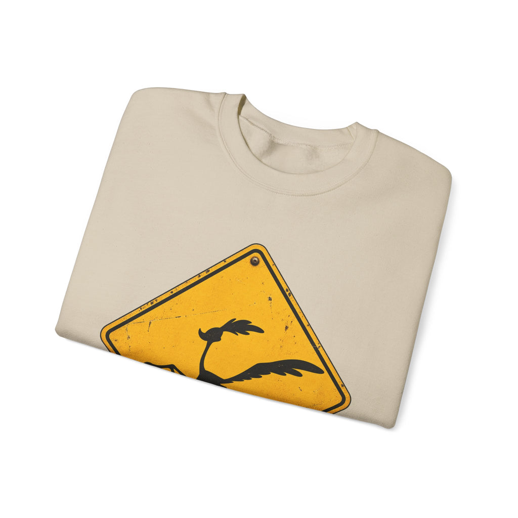 Roadrunner Yellow Diamond Sign - Crewneck Sweatshirt