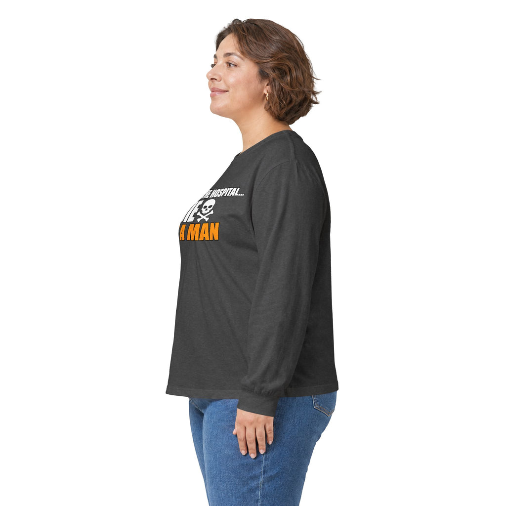 Dont Go to the Hospital - White Outlined - Unisex Ultra Cotton Long Sleeve Tee