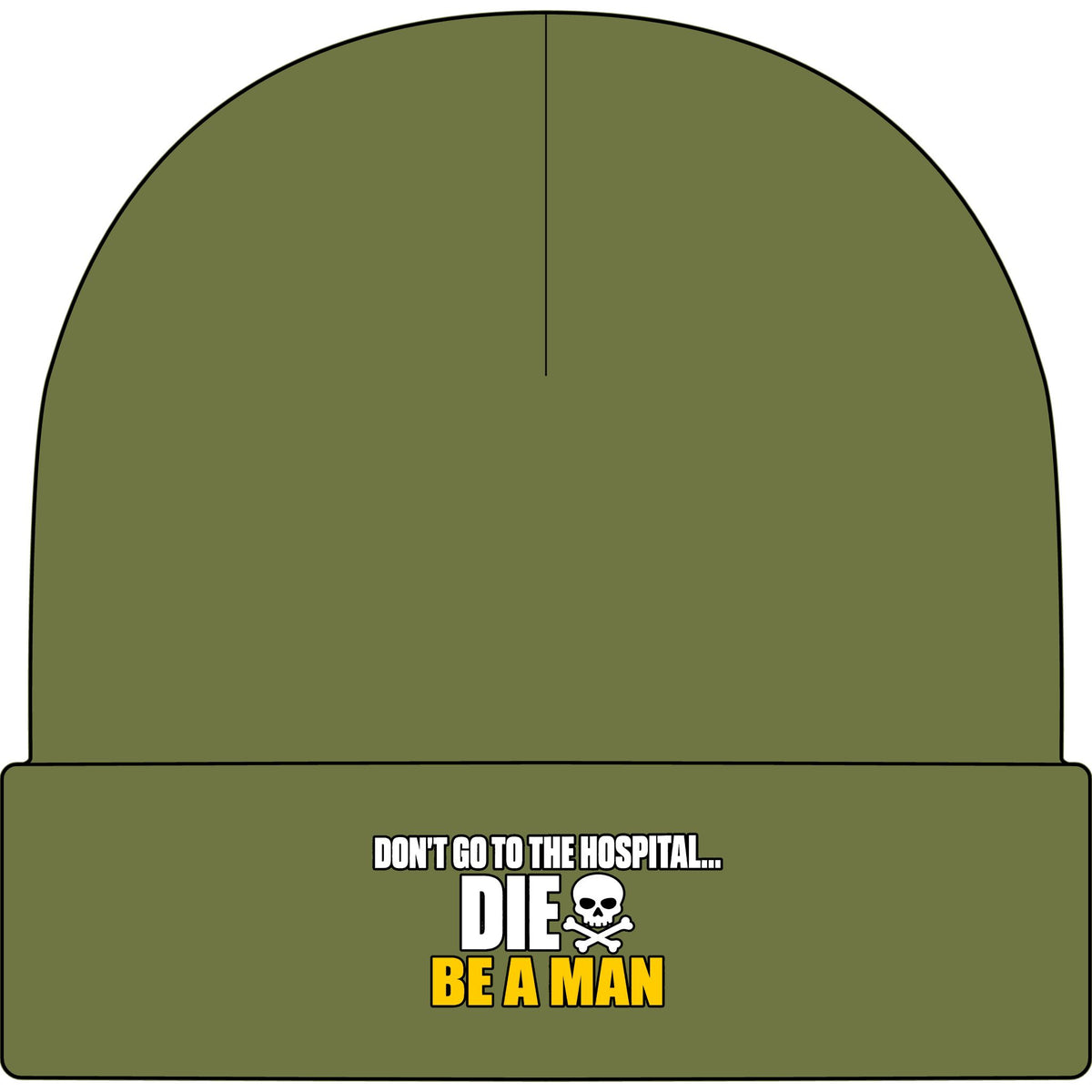 Dont Go to the Hospital - White Outlined - AS Colour 1107 Cuff Beanie