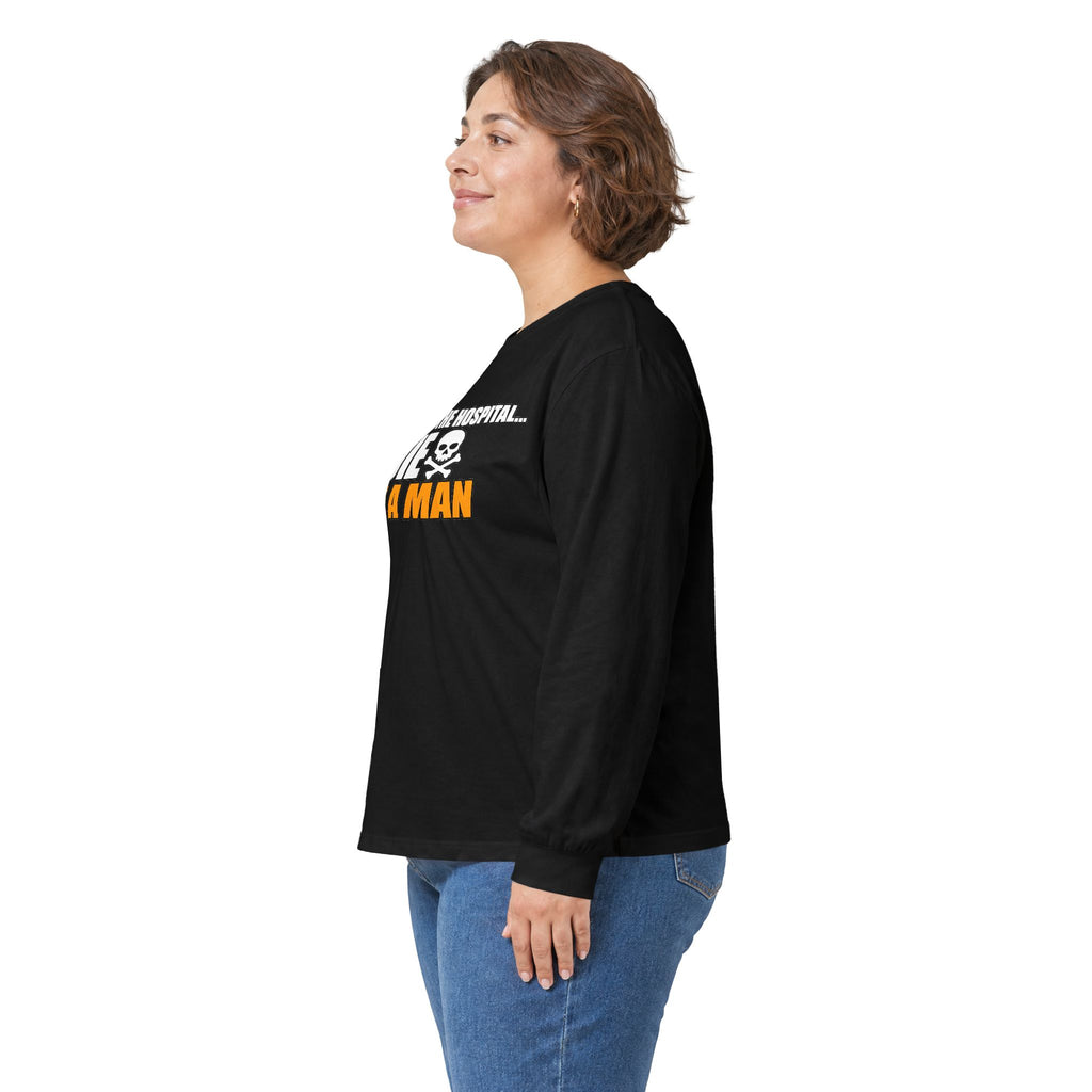 Dont Go to the Hospital - White Outlined - Unisex Ultra Cotton Long Sleeve Tee