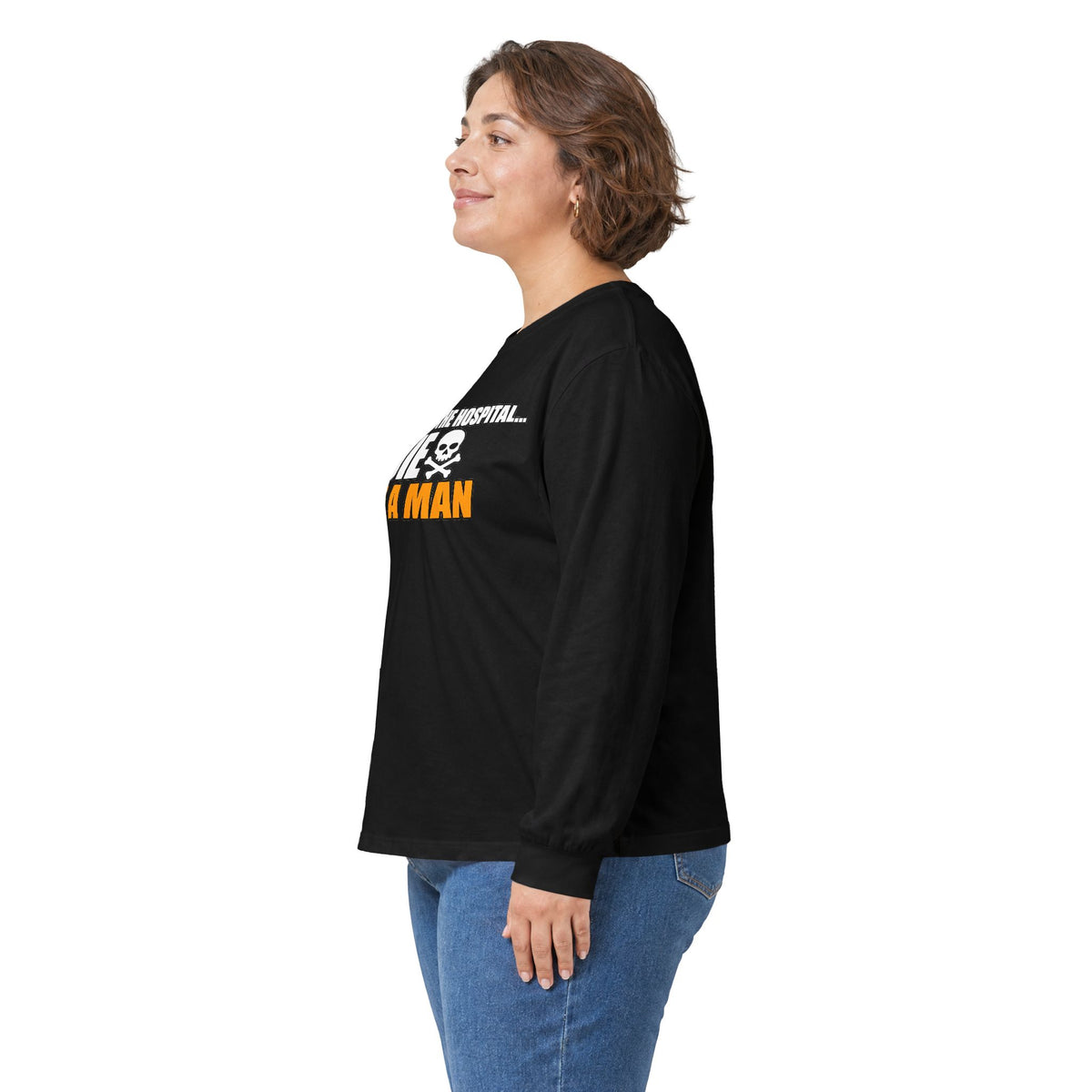 Dont Go to the Hospital - White Outlined - Unisex Ultra Cotton Long Sleeve Tee