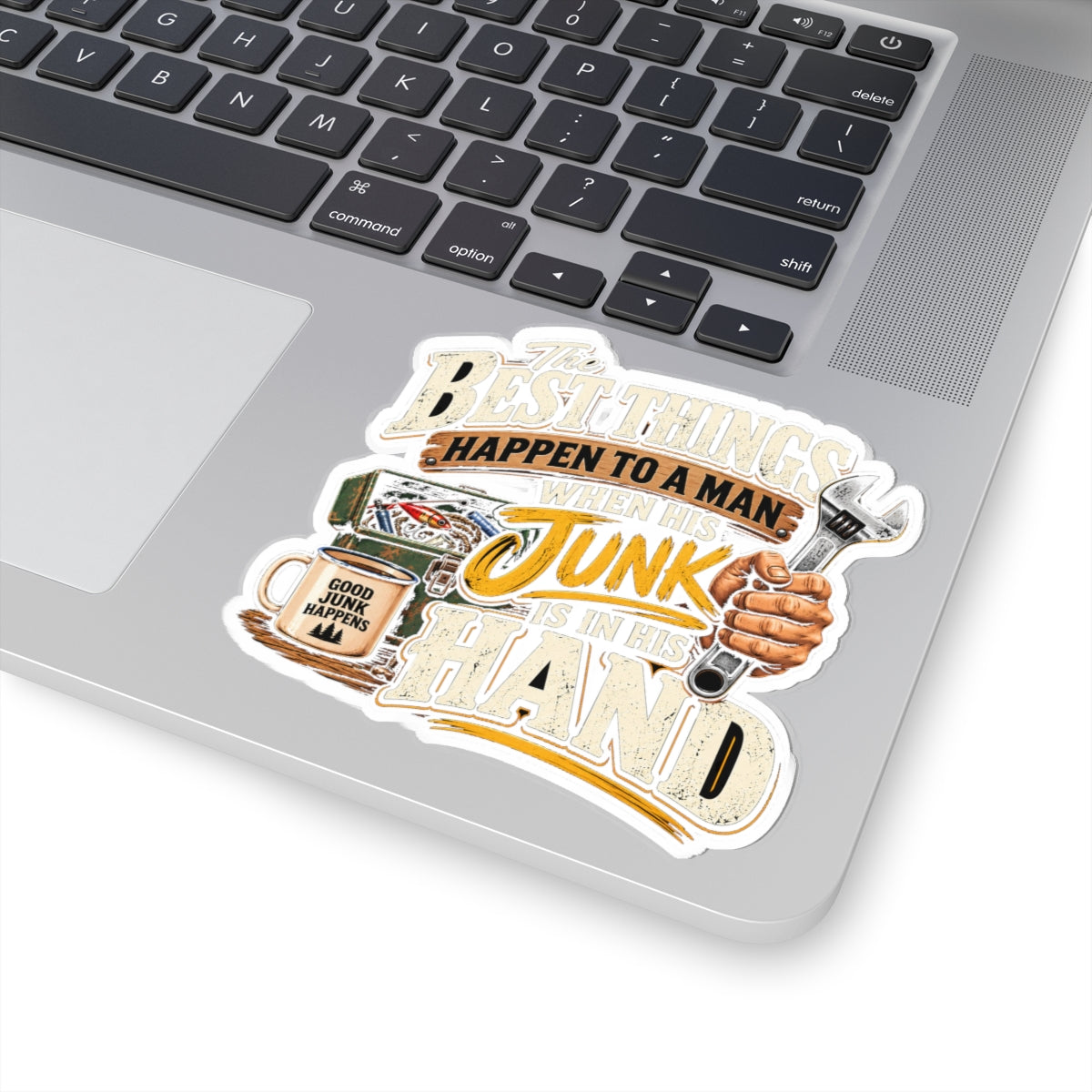 Best Things Happen in a Man's Hand - Kiss-Cut Sticker
