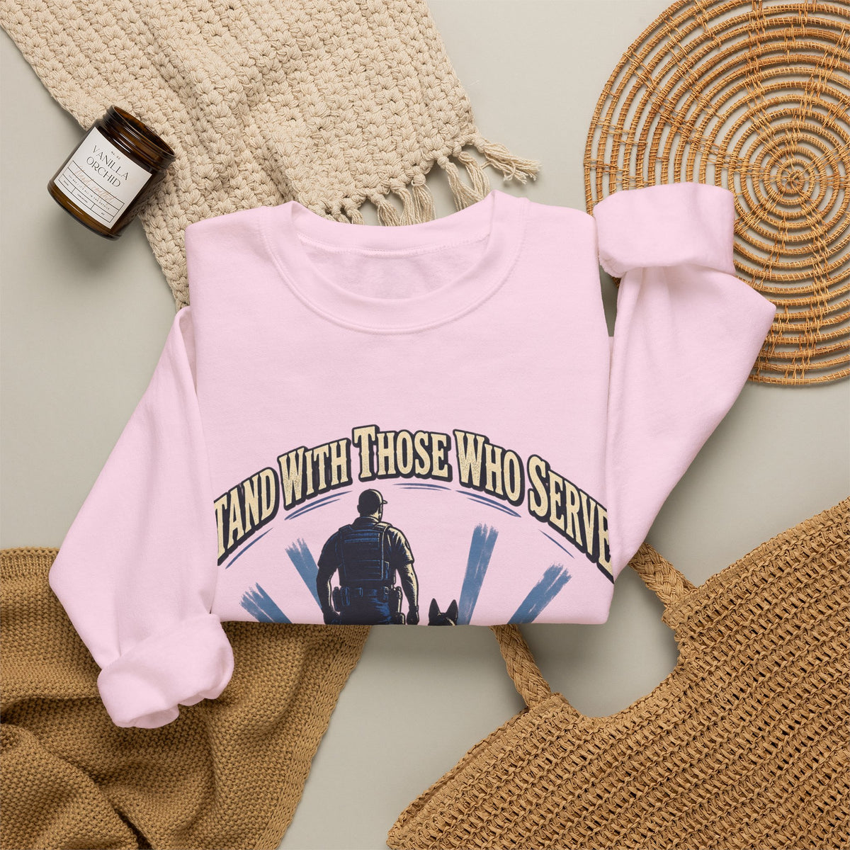 Stand With Those Who Serve Police K9 - Crewneck Sweatshirt