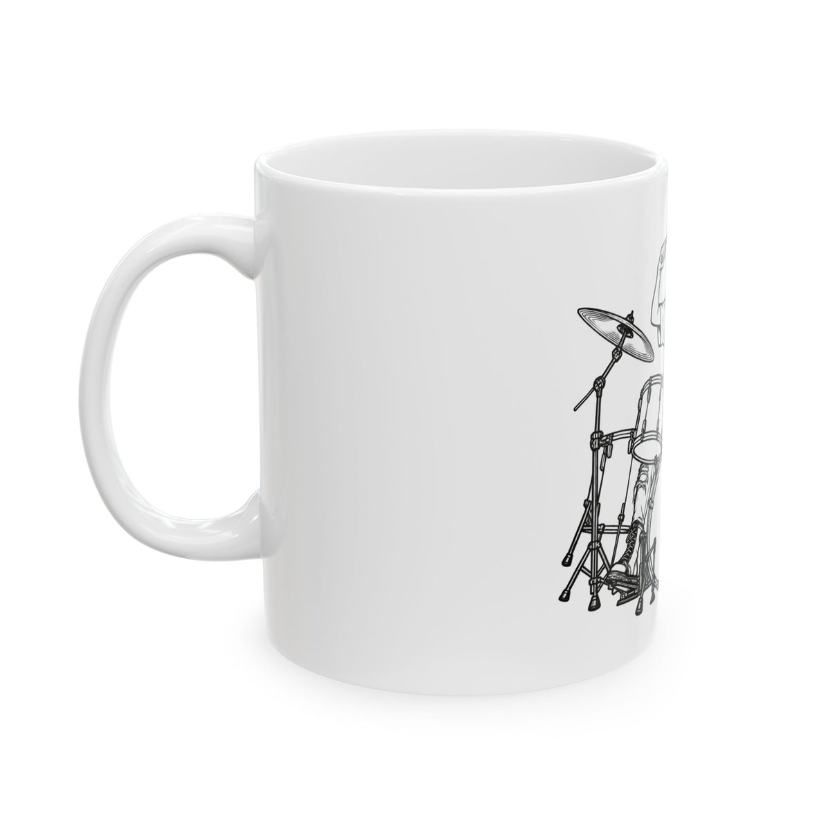 Drummer Sketch - Ceramic Mug 11oz and 15oz