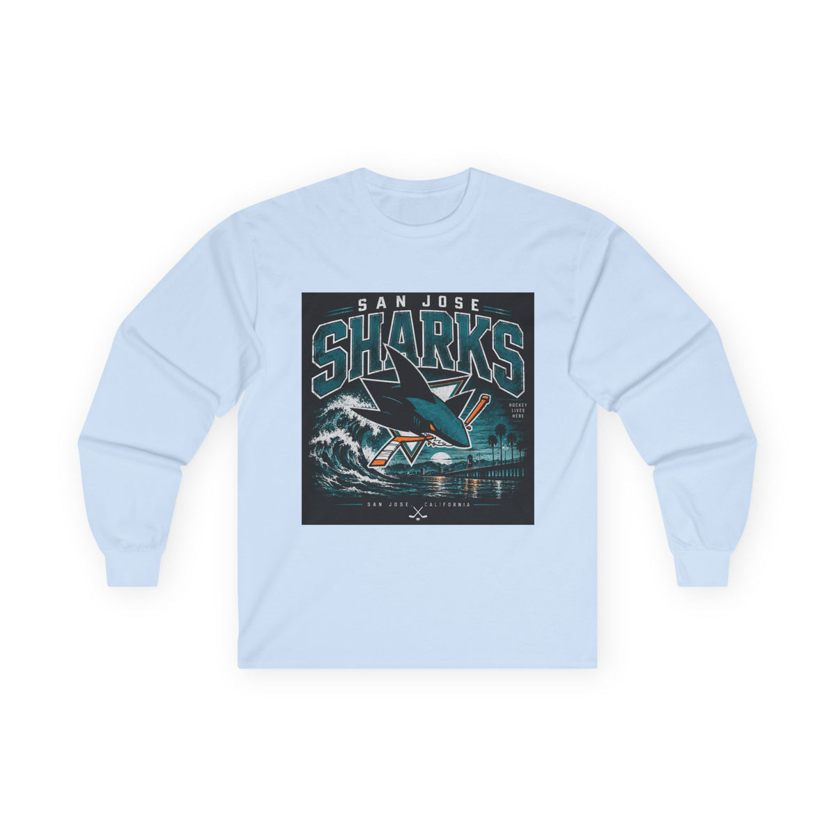Sharks Wave Hockey Tee - Unisex Ultra Cotton Long Sleeve Tee