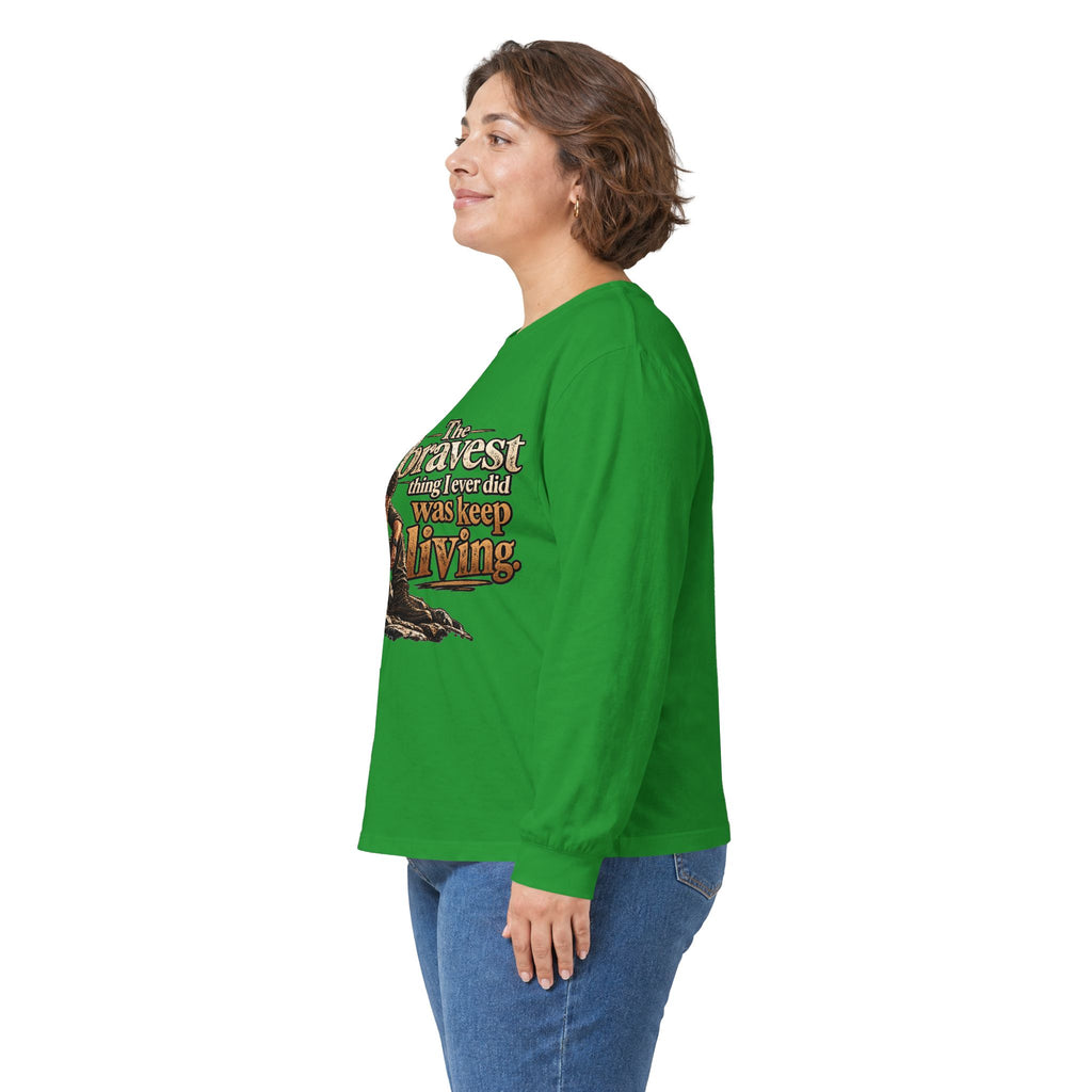 The Bravest Thing I Ever Did Was Keep Living - Unisex Ultra Cotton Long Sleeve Tee