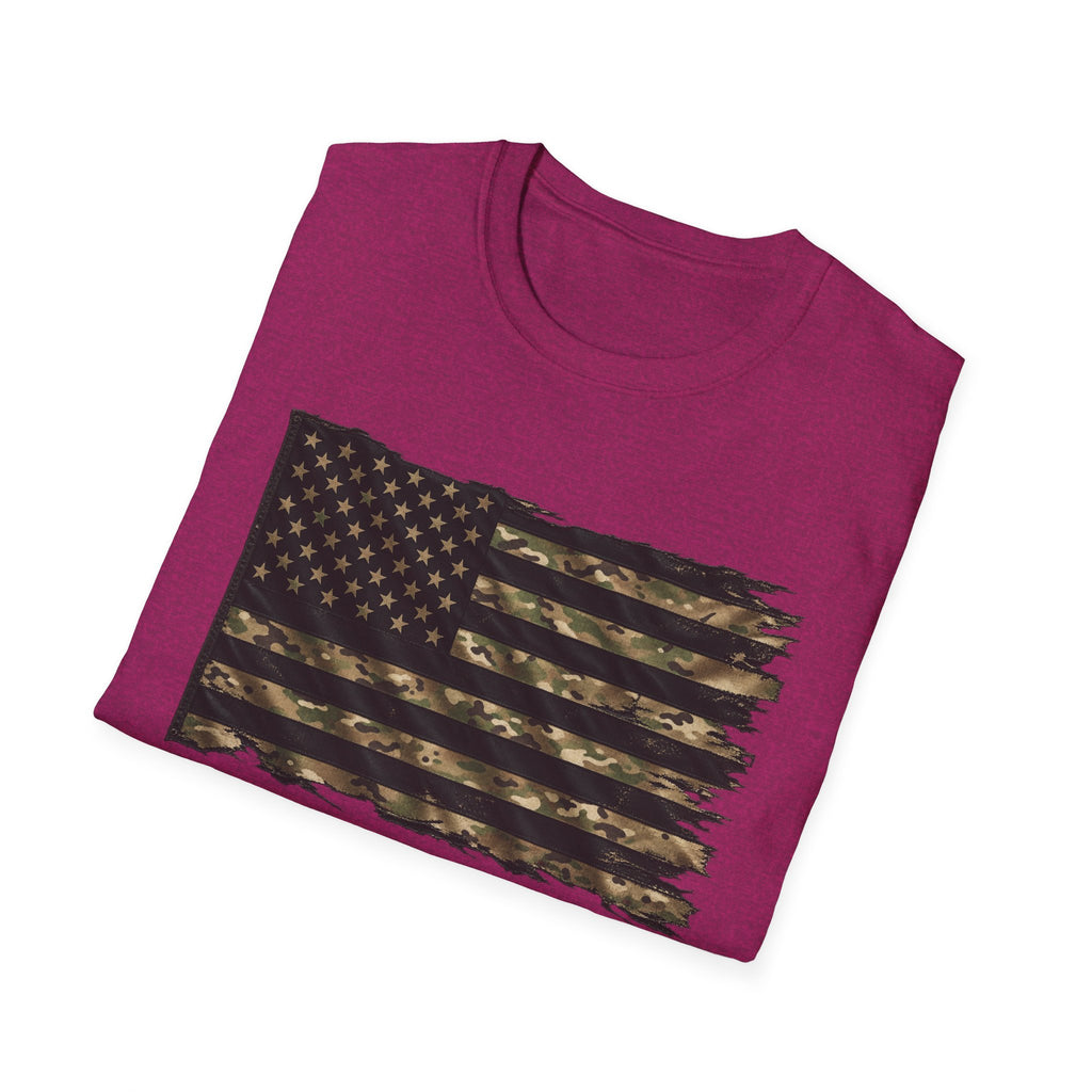 Black and Multicam American Flag - Classic Tee