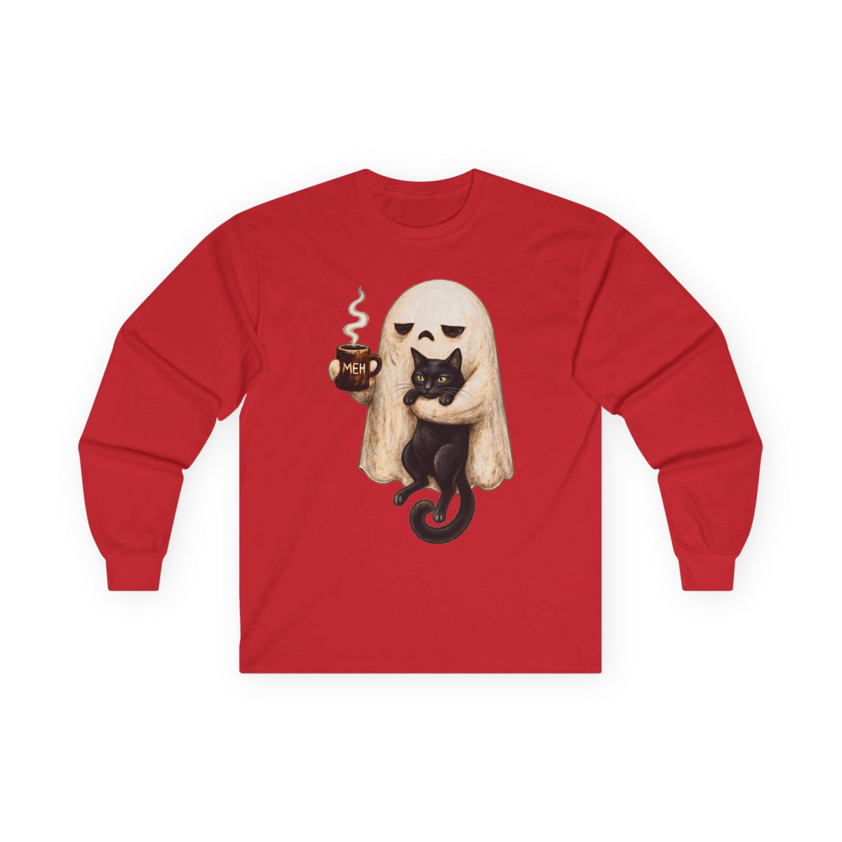 Meh Ghost and Black Cat - Unisex Ultra Cotton Long Sleeve Tee