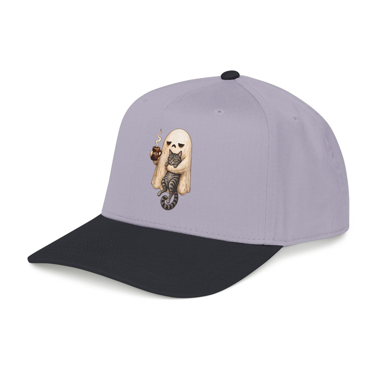 Meh Ghost and Gray Tabby Cat - OTTO Baseball Hat