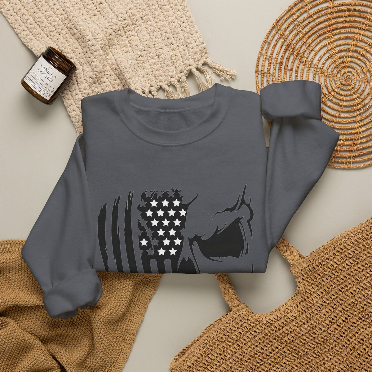 Stars, Stripes & Skulls - Crewneck Sweatshirt
