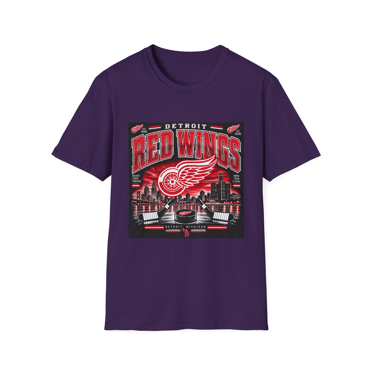 Detroit Red Wings Hockey Skyline - Classic Tee