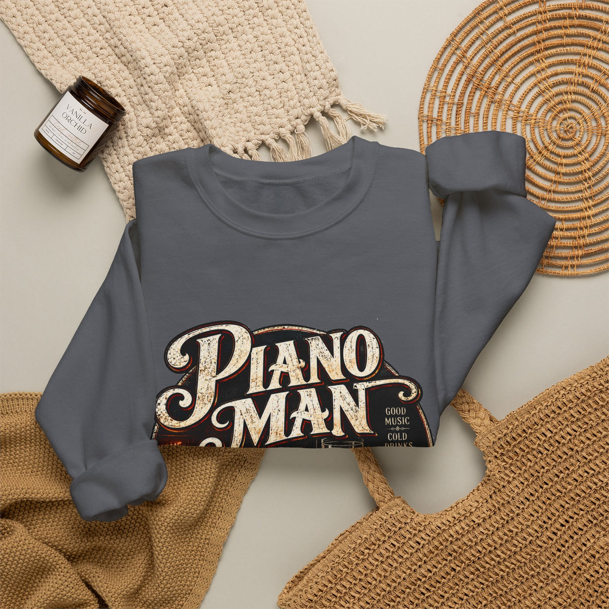 Piano Man Retro Bar - Crewneck Sweatshirt