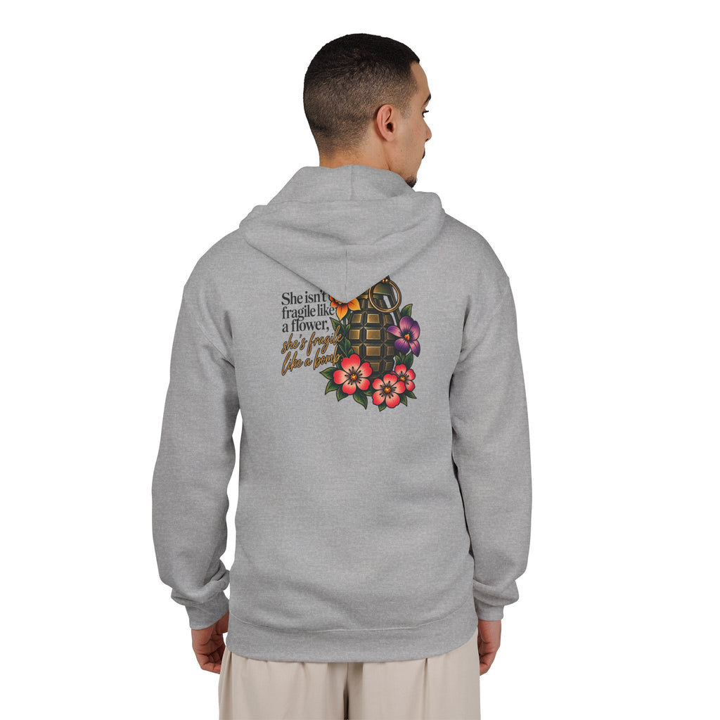 Fragile Like a Bomb - Floral Grenade - Full-Zip Hooded Sweatshirt