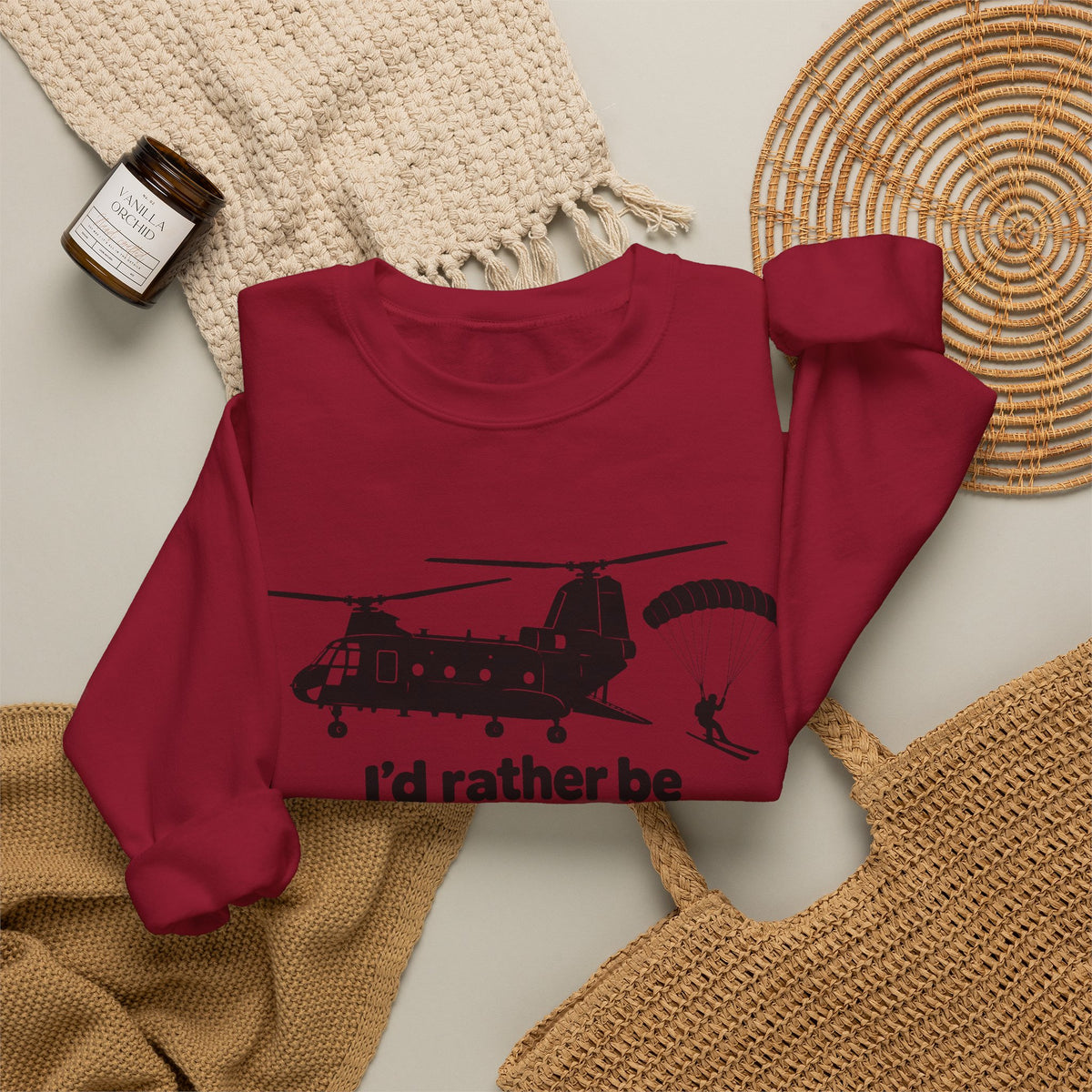 Id Rather Be Heliskiing - Crewneck Sweatshirt