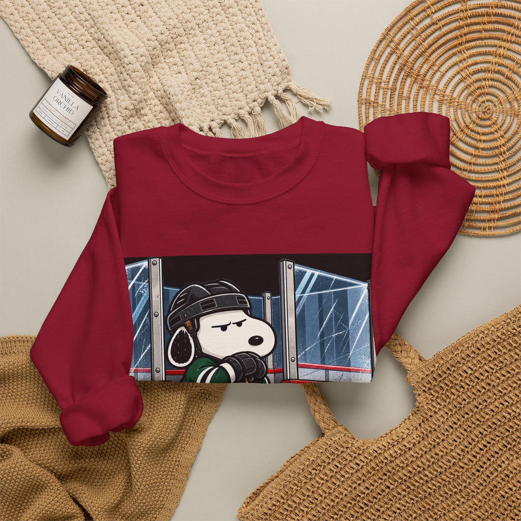 Snoopy Hockey Penalty Box Green - Crewneck Sweatshirt