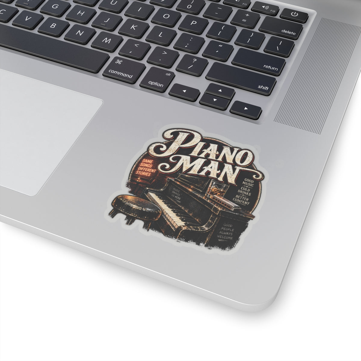 Piano Man Retro Bar - Kiss-Cut Sticker