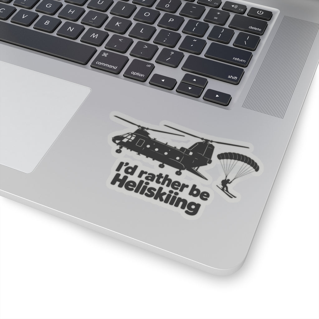 Id Rather Be Heliskiing - Kiss-Cut Sticker