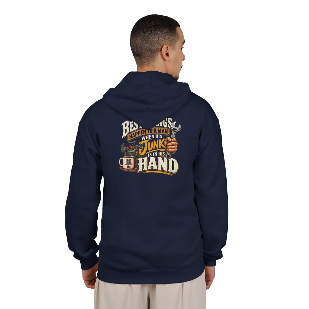 Best Things Happen in a Man's Hand - Full-Zip Hooded Sweatshirt