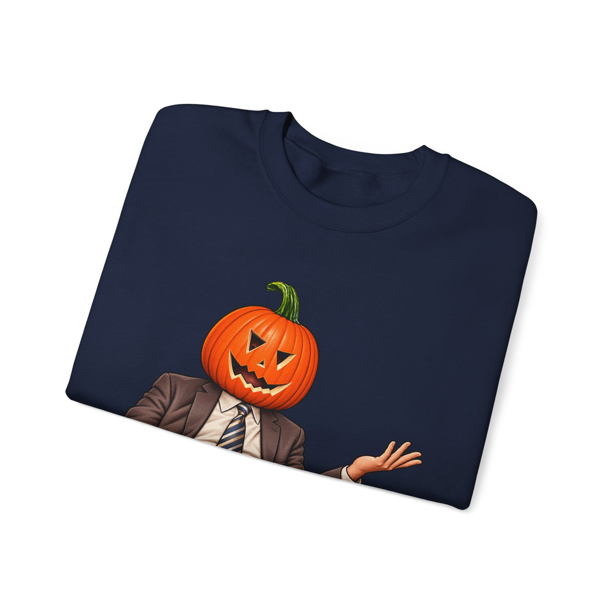 Pumpkin Head Office Cartoon - Crewneck Sweatshirt