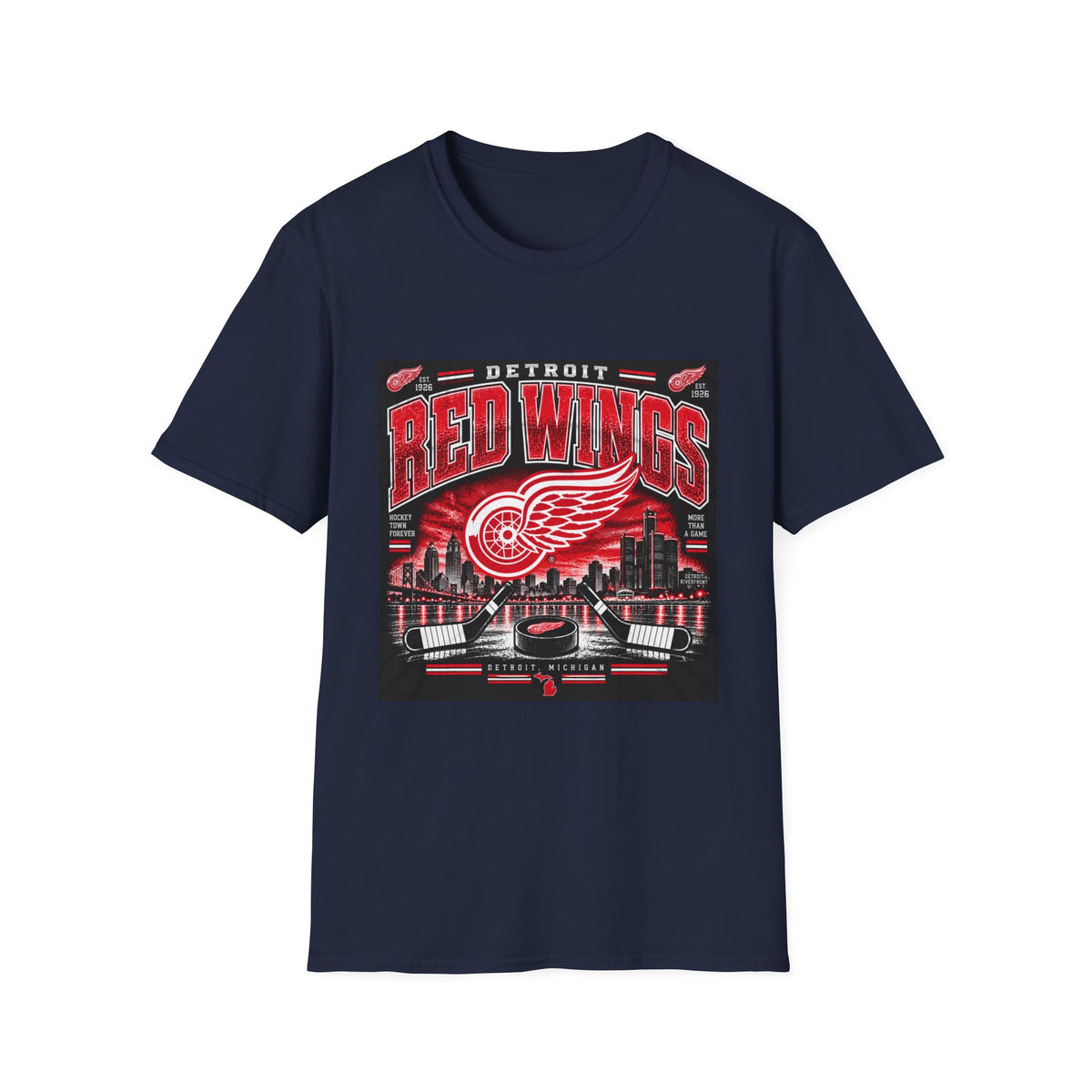 Detroit Red Wings Hockey Skyline - Classic Tee